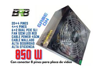 FUENTE ATX 850W FAN 140mm LED RED 8 PINES BRB ESSENSES