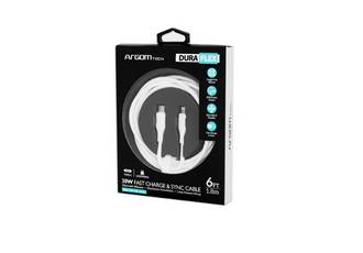 CABLE ARGOMTECH Tipo C a Lightning 30W CARGA RAPIDA 1.8m ARG-CB-0072WT DURAFLEX