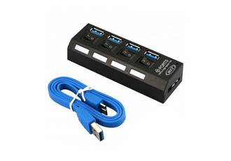 HUB USB 4P 3.0 CON LLAVE 4 SALIDAS 5GBPS HUB304