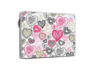 FUNDA NOTEBOOK NEOPRENE EST 18 CORAZONES DE 14 PULGADAS