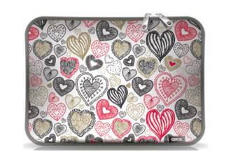 FUNDA NOTEBOOK NEOPRENE ESTAMPADO 18 CORAZONES DE 15.6 PULGADAS