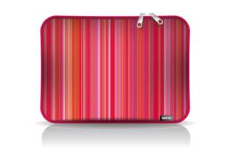 FUNDA NOTEBOOK NEOPRENE ESTAMPADO 8 RAYAS ROSAS DE 14 PULGADAS