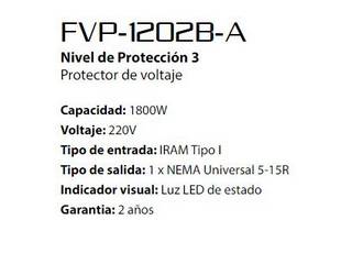 PROTECTOR DE VOLTAJE FORZA FVP-1202B-A ZION 220V 1500W BLANCO