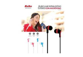 AURICULAR CON MICROFONO KOLKE KAI-343 IN EAR VARIOS COLORES