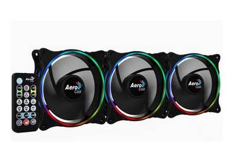 FAN COOLER KIT X 3 ECLIPSE 12 PRO ARGB DUAL RING CON HUB Y CONTROL REMOTO AEROCOOL