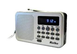 RADIO KOLKE KPR-364 AM/FM CON BATERIA RECARGABLE USB/SD AURICULAR