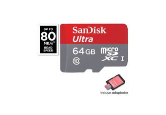MEMORIA MICRO SD 64GB CLASE 10 SANDISK ULTA C100M