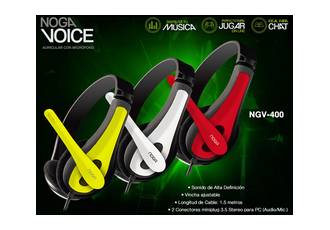 AURICULAR CON MICROFONO NGV-400 PARA PC VARIOS COLORES