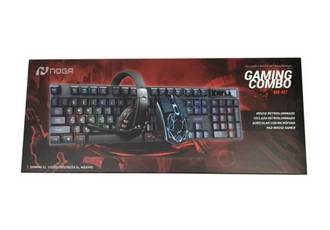 COMBO TECLADO MOUSE AURICULAR PAD GAMER NOGA 4 EN 1 NKB-407