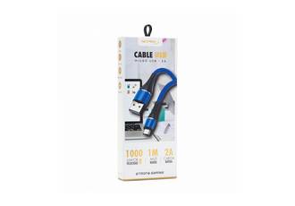 CABLE USB A MICROUSB AZUL 2A 1METRO STRONG CARGA RAPIDA NETMAK NM-117B