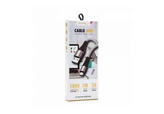 CABLE USB A MICROUSB SILVER 2A 1METRO STRONG CARGA RAPIDA NETMAK NM-117S