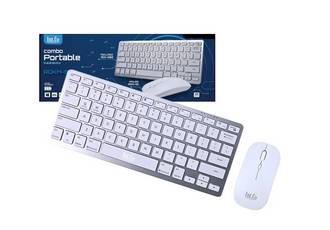 COMBO TECLADO Y MOUSE BLUETOOTH INALAMBRICO RDKM-908 PLATEADO WIRELESS