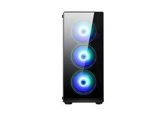 GABINETE X-MICRO S9 S/FUENTE GAMER V.TEMPLADO 4 FAN RGB MID TOWER