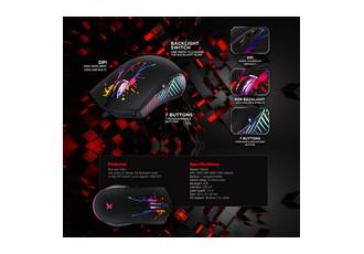 MOUSE USB X-MICRO XGM-215 GAMER 7200 DPI 7 BOTONES PROGRAMABLE