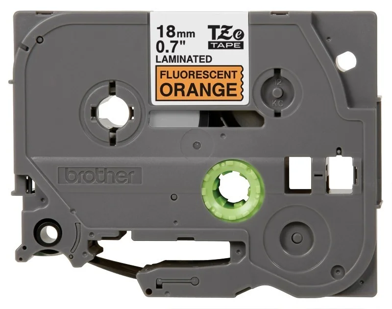 Cinta Rotuladora Brother TZE-B41 18mm Negro/Naranja Fluorecente 5 MTS Laminada
