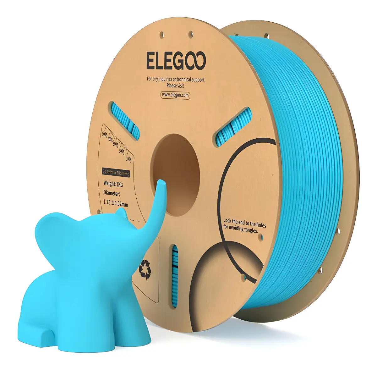 FILAMENTO 3D ELEGOO PLA AZUL CIELO 1.75mm 1KG 0107 disponible en Bytecom Moron Zona Oeste Haedo Castelar Ituzaingo Padua Ramos Mejia