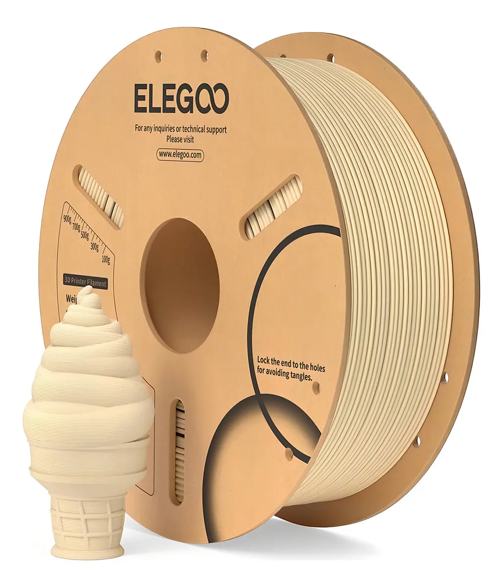 FILAMENTO 3D ELEGOO PLA BEIGE 1.75mm 1KG 0448 disponible en Bytecom Moron Zona Oeste Haedo Castelar Ituzaingo Padua Ramos Mejia