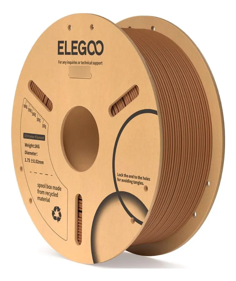FILAMENTO 3D ELEGOO PLA MARRON 1.75mm 1KG 0167 disponible en Bytecom Moron Zona Oeste Haedo Castelar Ituzaingo Padua Ramos Mejia
