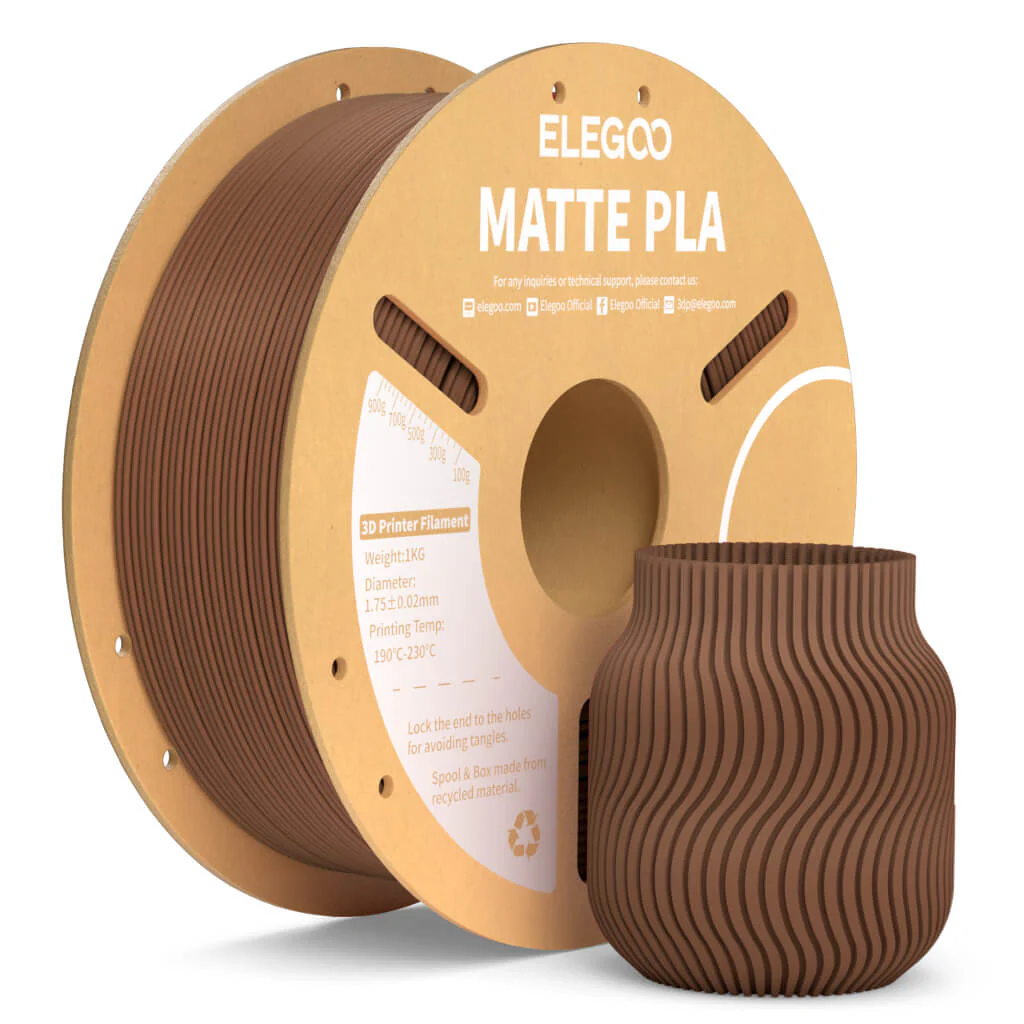 FILAMENTO 3D ELEGOO PLA MARRON TIERRA 1.75mm 1KG 0736 disponible en Bytecom Moron Zona Oeste Haedo Castelar Ituzaingo Padua Ramos Mejia