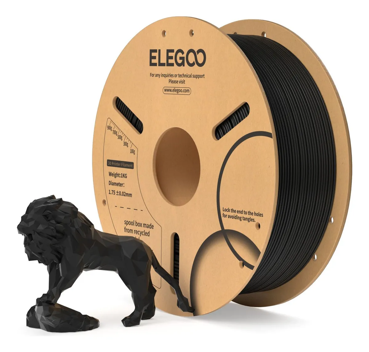FILAMENTO 3D ELEGOO PLA NEGRO 1.75mm 1KG 0038 disponible en Bytecom Moron Zona Oeste Haedo Castelar Ituzaingo Padua Ramos Mejia